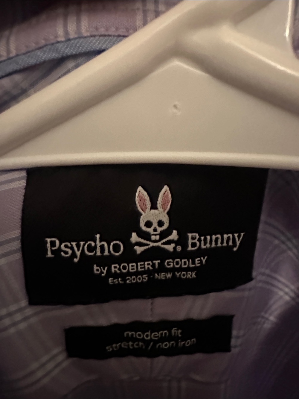 Psycho Bunny Lavender Plaid Button-Down Shirt